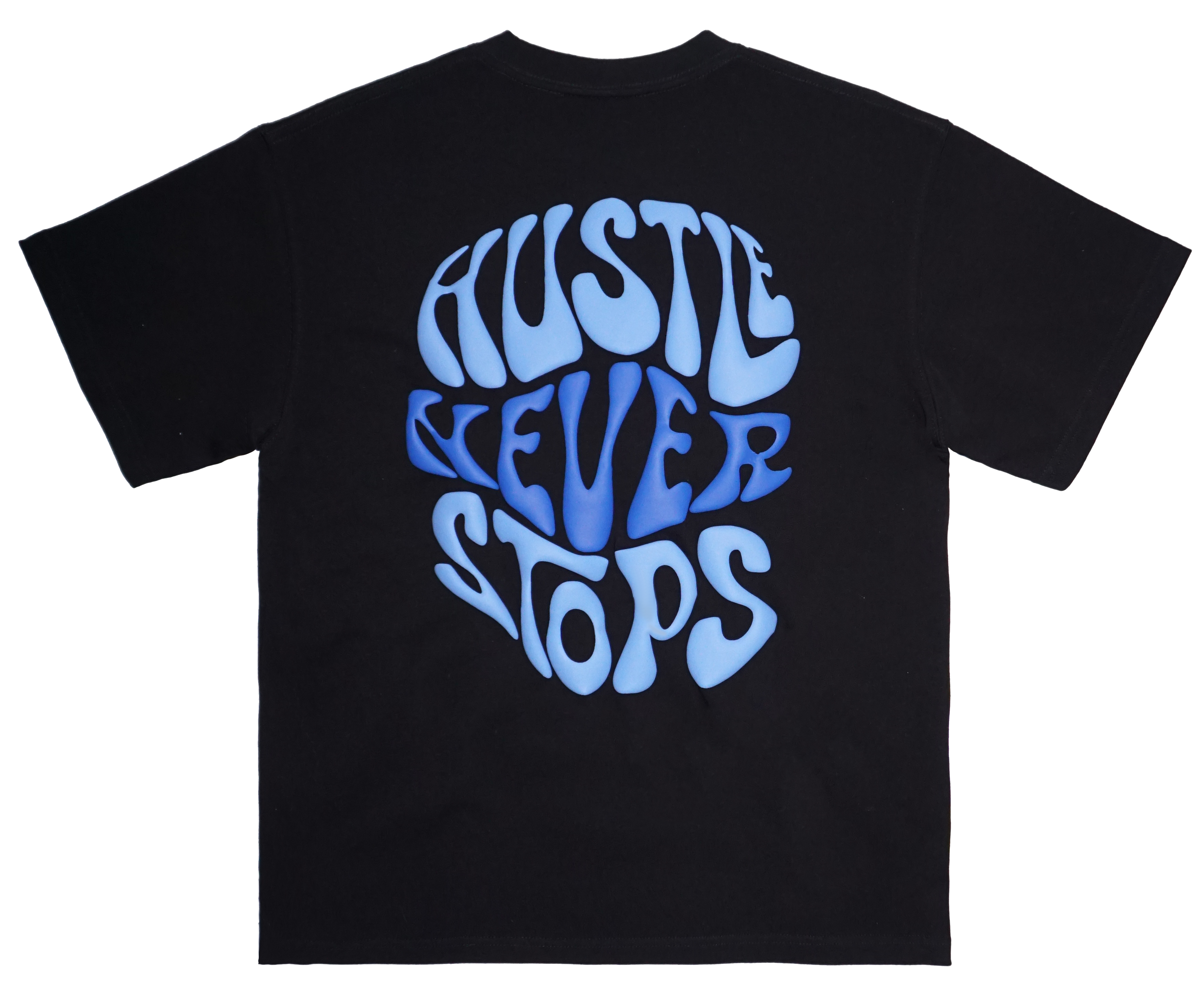 T-Shirt PuffPrint OverSized - "Hustle Never Stops"