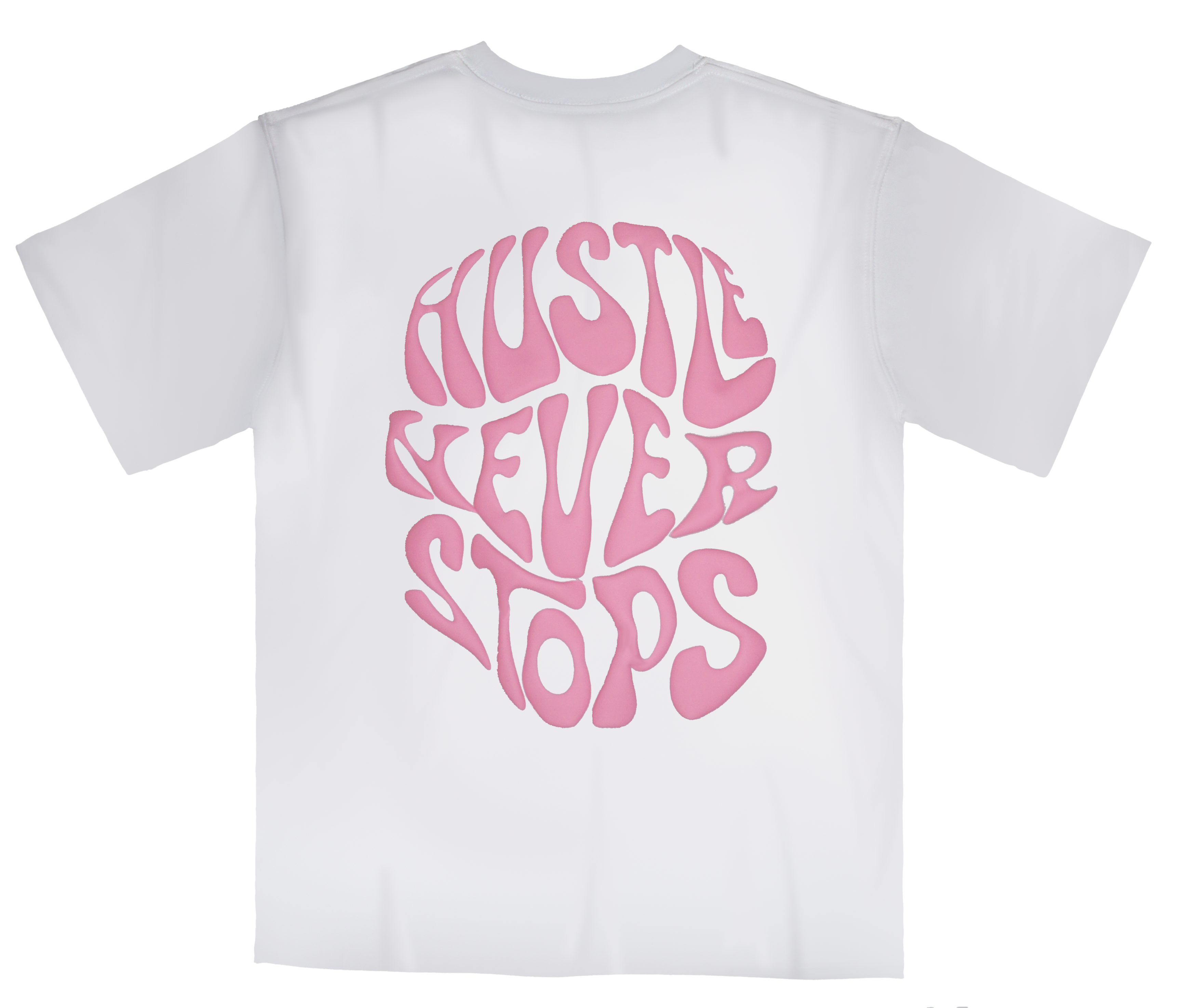 T-Shirt PuffPrint OverSized - "Hustle Never Stops"