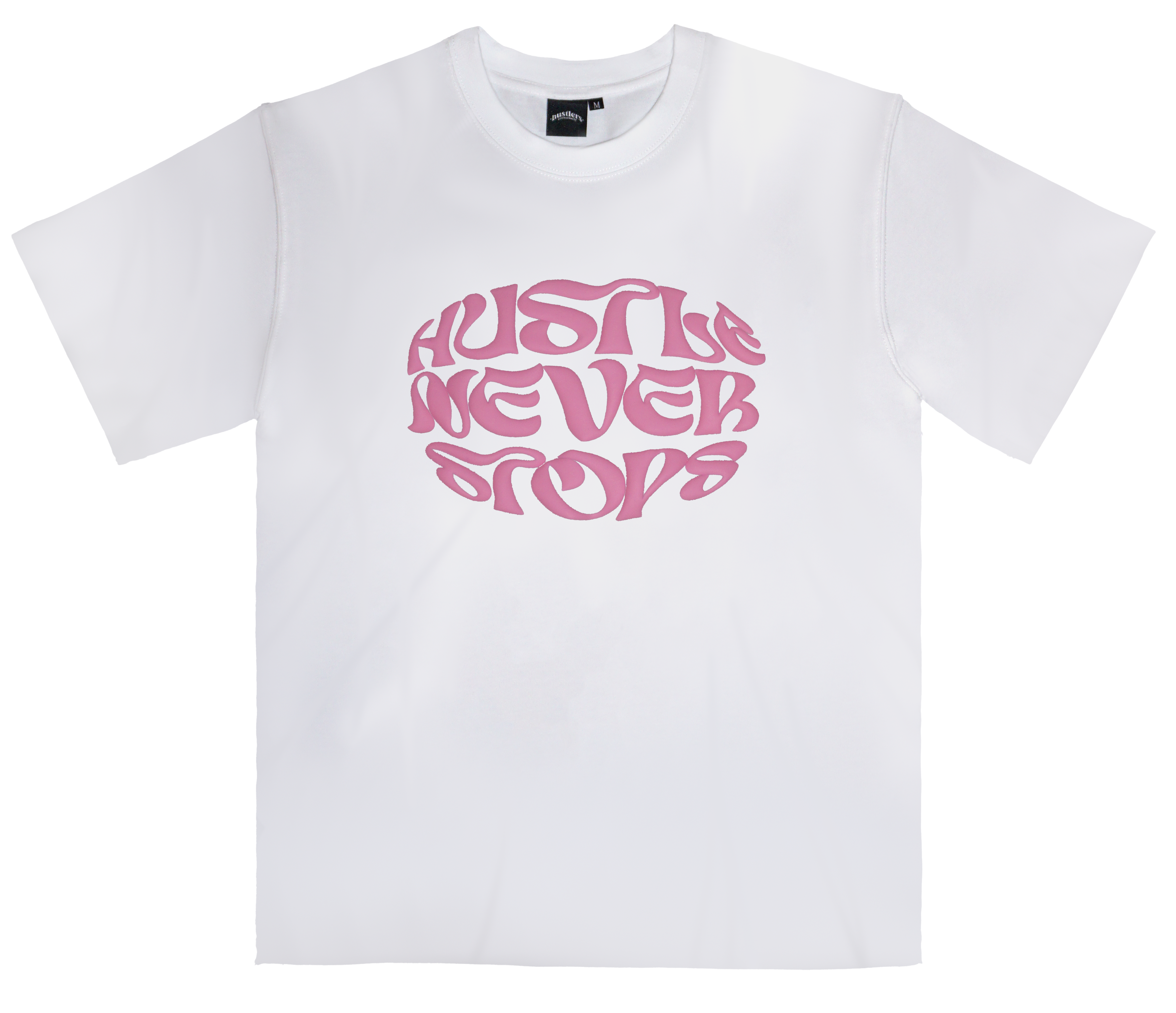 T-Shirt PuffPrint OverSized - "Hustle Never Stops"